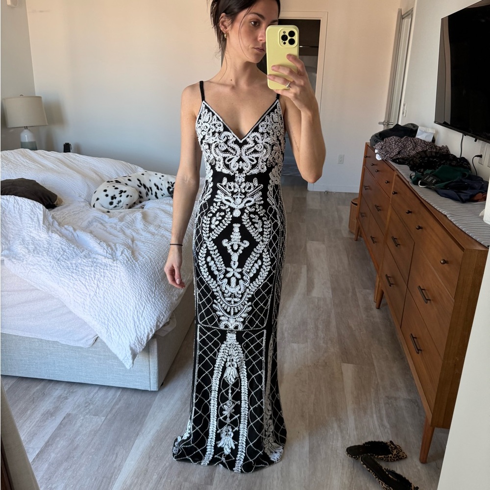 Lulu's Black Dress with Silver Sequins
